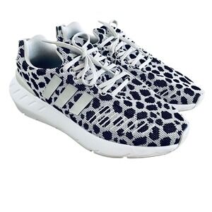 Adidas Swift Run 22 Women Size 7.5 White Black Excellence Leopard Print Sneakers